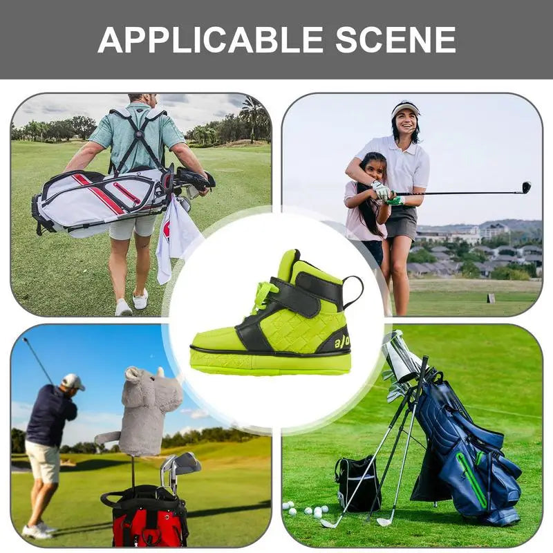 Golf Club Headcover Shoe Shaped Golf Iron Cover Golf Iron Cover Golf Club Head Protector PU Leather Putter Headcover Golf Putter