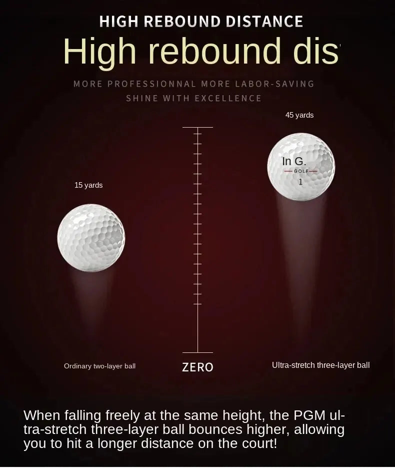 PGM Hardness Golf Practice Balls Outdoor Sport Driving Range Lightweight Synthetic Rubber Golf Three-Layer Competition Balls Set