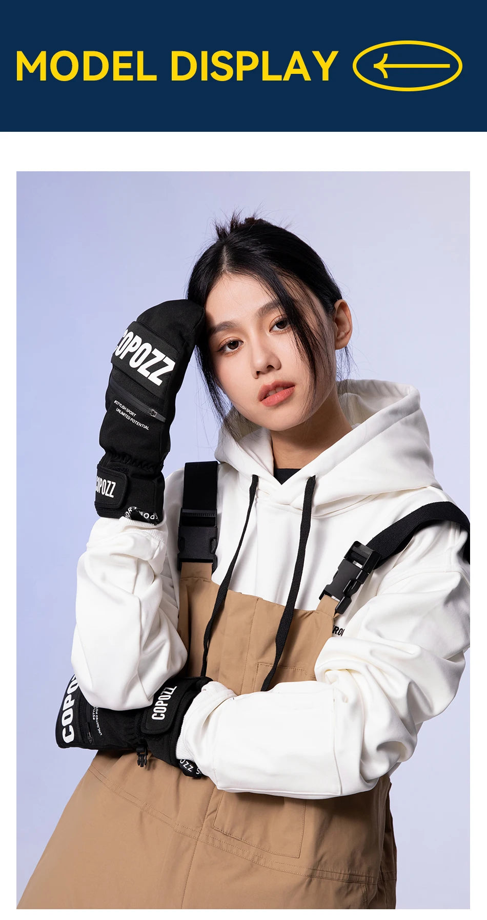 COPOZZ 3M Thinsulate Thick Adult Teenage Professional Snowboard Ski Gloves Windproof Winter Warm Thermal Snow Mittens Snowmobile
