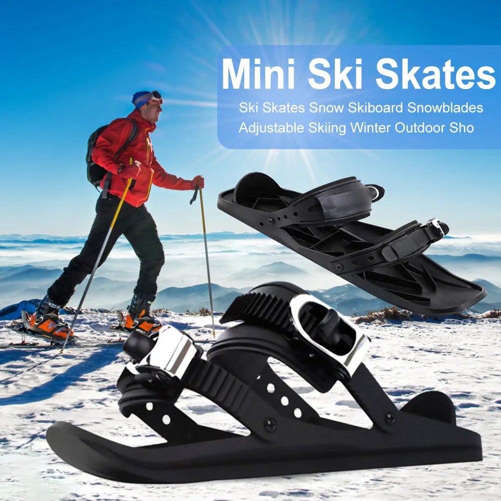 Mini Short Ski Skates Skis Boots High Quality Skating Ski Shoes Portable Short Shoe Snowblades for Winter Outdoor Sports