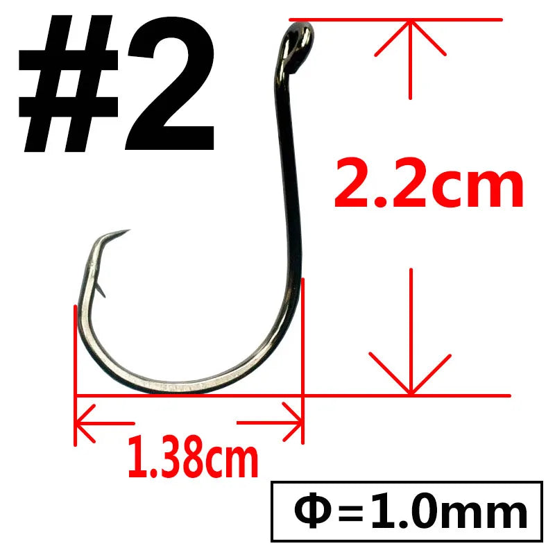 100 pcs Octopus Offset Sport Circle Fishing Hook Carp Fishhook Jig Big Barbed Fish Hook High Carbon Steel Fishing Hook