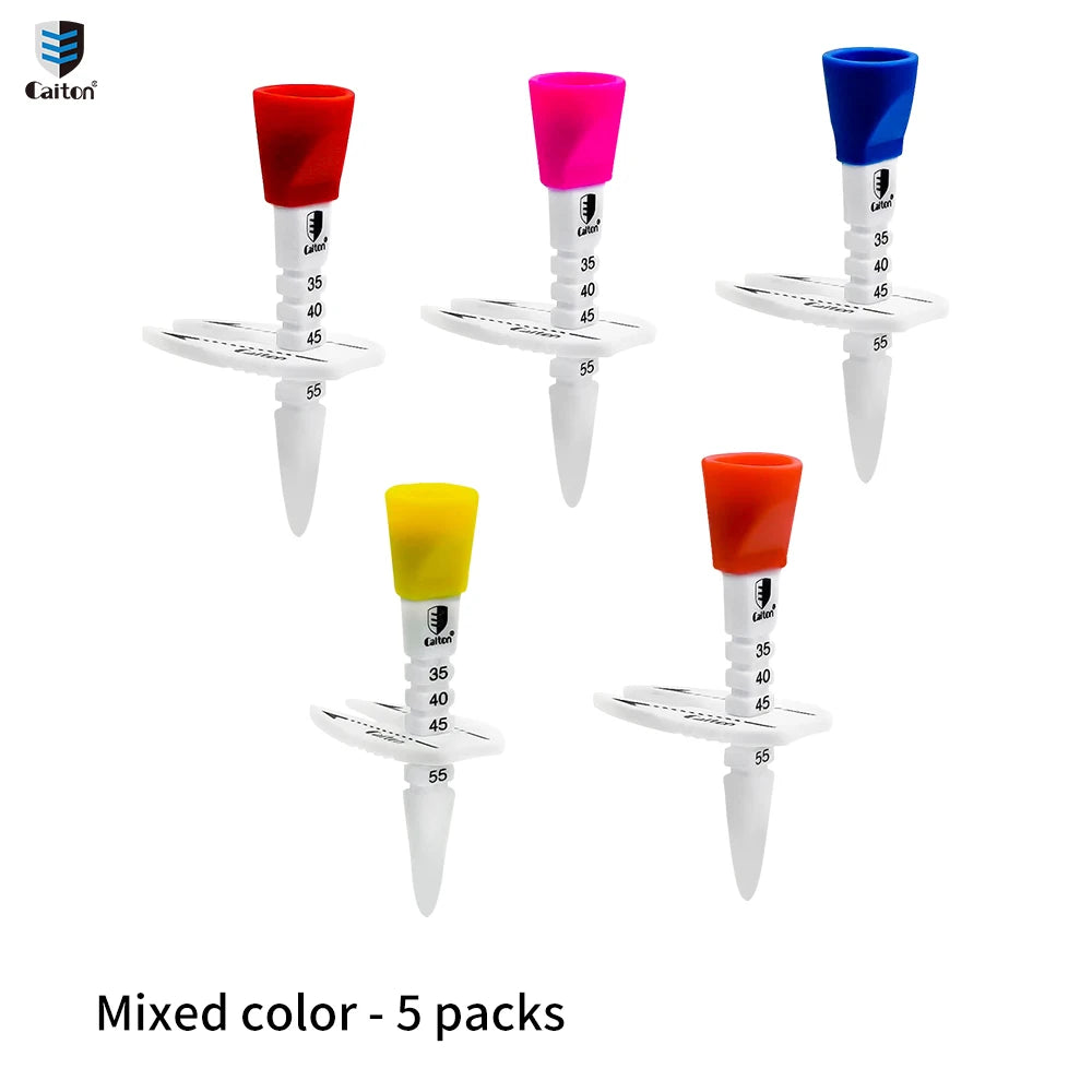 Caiton Cdjustable Golf Tee, Easy Tee, Excellent Durability And Multi-Function, Adjustable Height in 35-55mm/2.17inMulticolor Opt