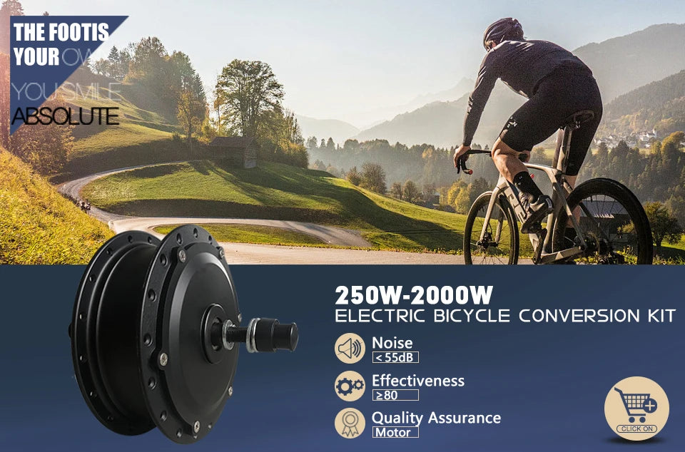 Electric Bike Motor 48V 2000W/1000W/1500W Brushless Non-gear Hub Motor for Ebike Conversion KIt and Scooter