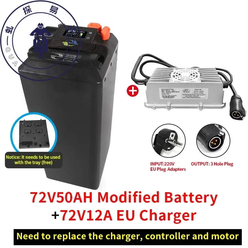 For Light Bee X Segway X160 X260 Battery Large Capacity Bluetooth 72V50AH 60V65AH Direct Replacement Ant BMS Dirtbike Battery