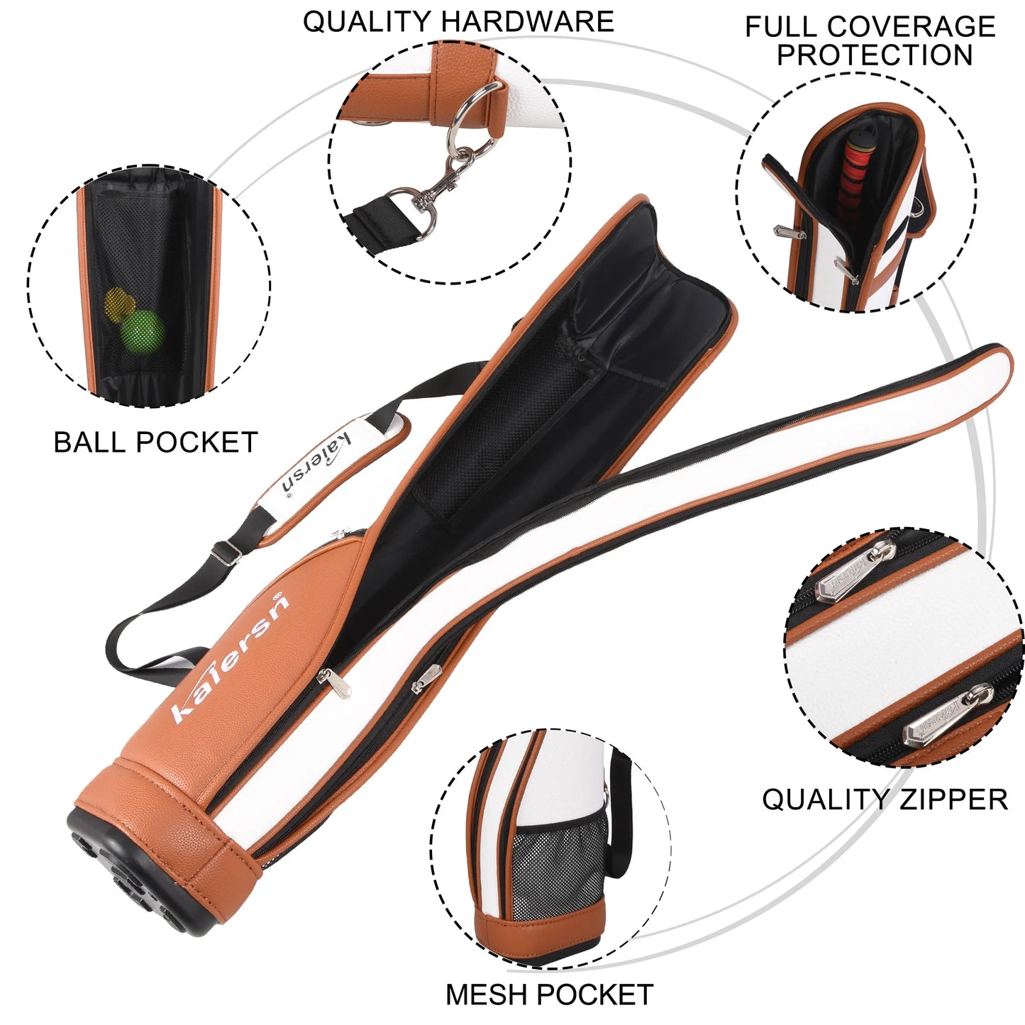 Kaiersn Park Golf Club Bag PU Lightweight Park Golf Gun Bag