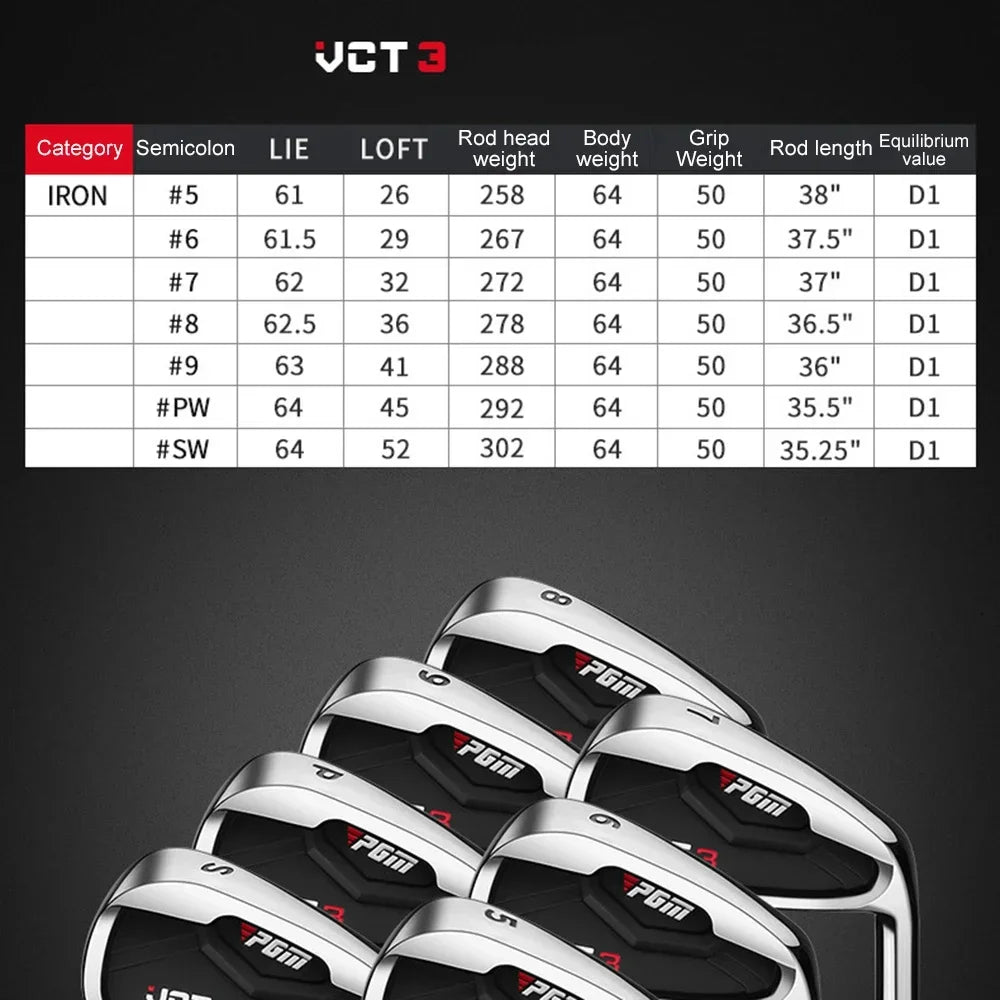 PGM-Complete Full Golf Club Set for Men,Club,Right Hand,Complete Beginner's Training,Golf Rod,9,12 Branch,VCT3 Generation,MTG031