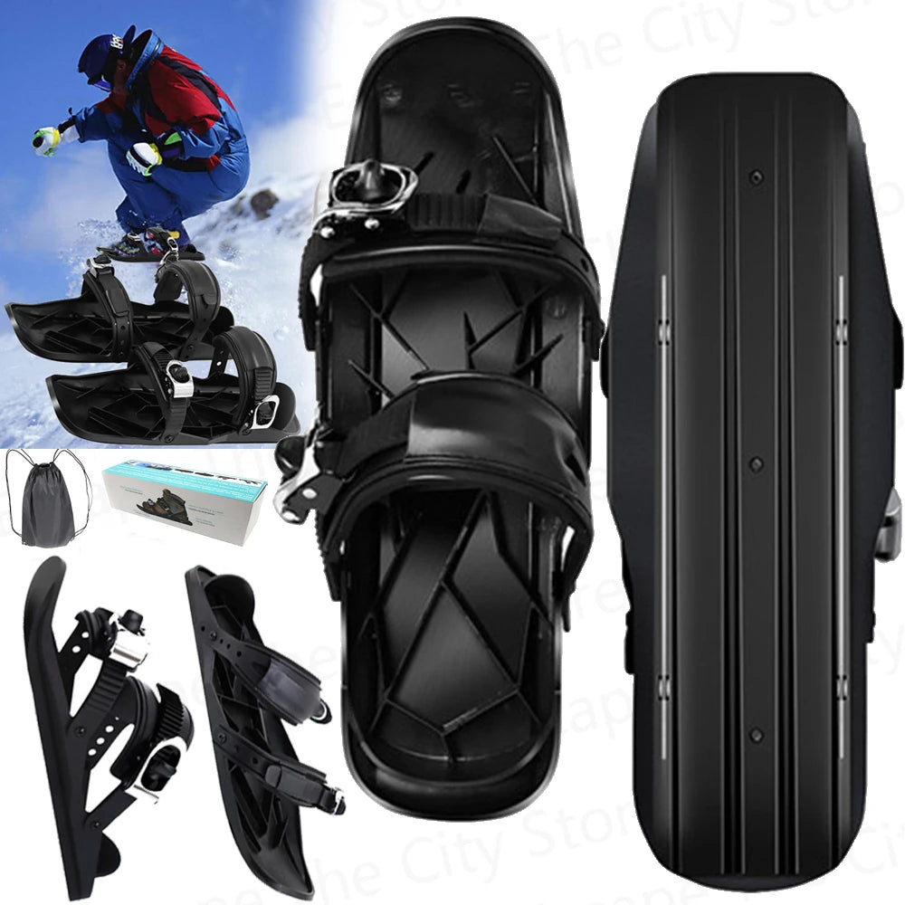 Mini Short Ski Skates Skis Boots High Quality Skating Ski Shoes Portable Short Shoe Snowblades for Winter Outdoor Sports