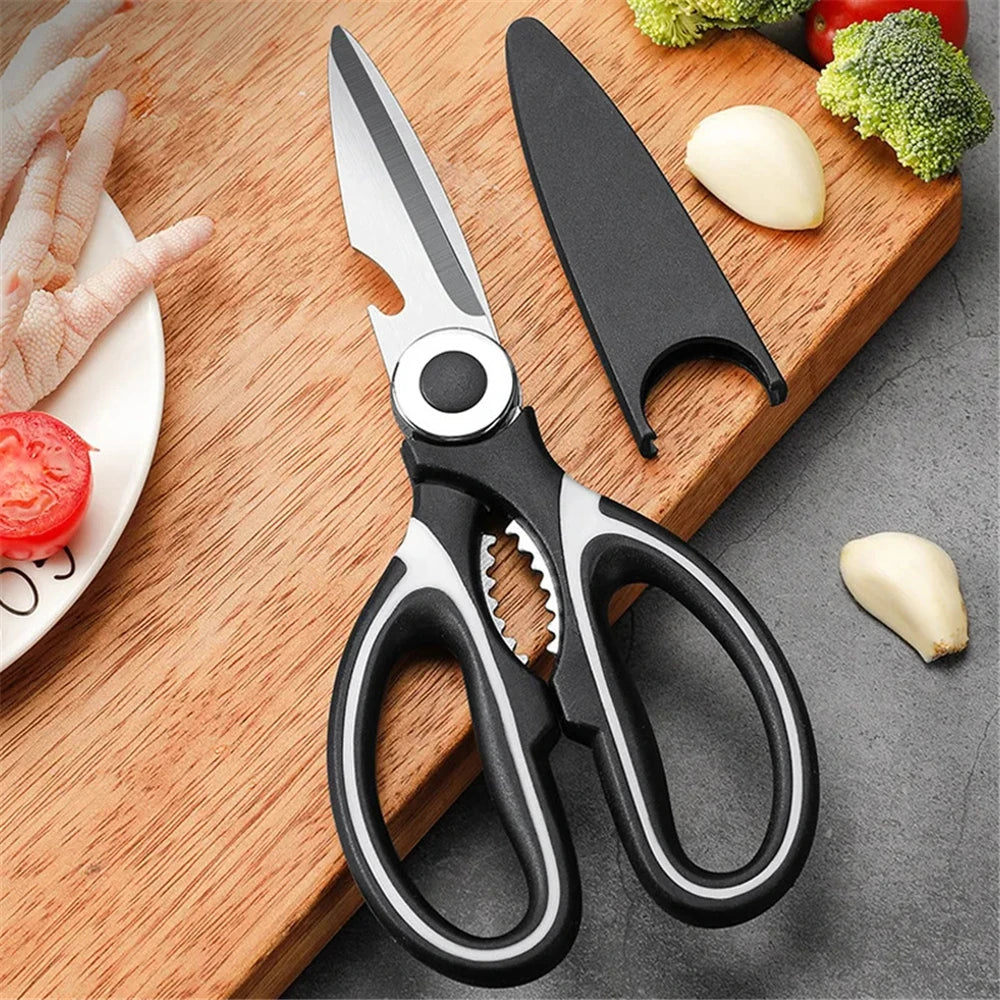 Multifunctional kitchen scissors Household fish cutting meat scissors Stainless steel scissors Kitchen Gadgets Utility