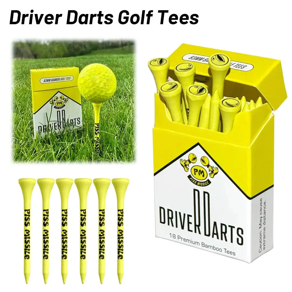 18Pcs/box Driver Darts Golf Tees Premium 83mm Bamboo Tees Golf Accessories Gifts For Golf Lovers Outdoor Sports Equipment