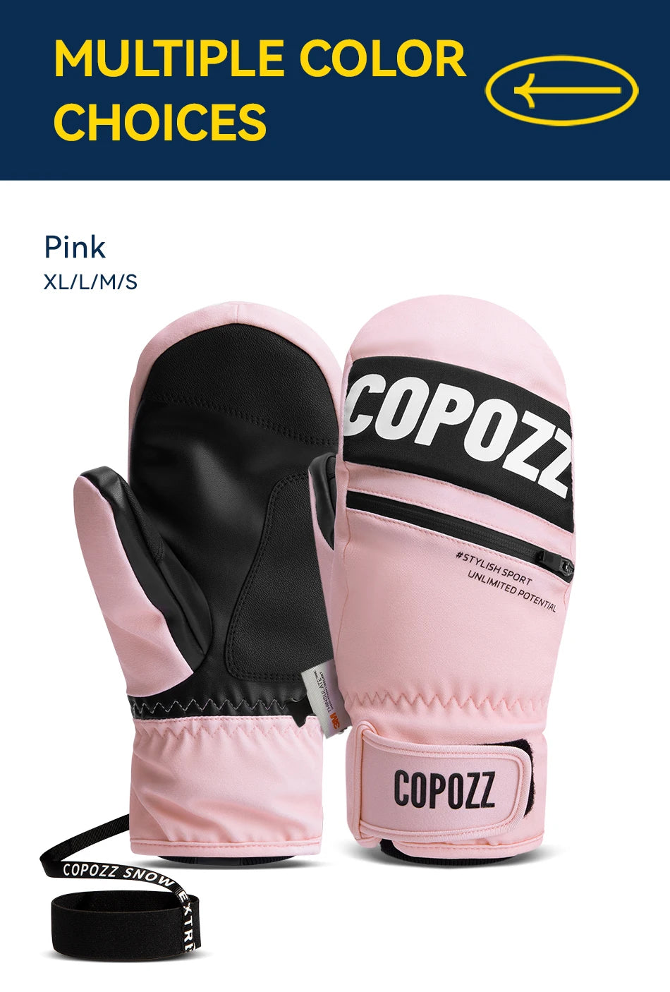 COPOZZ 3M Thinsulate Thick Adult Teenage Professional Snowboard Ski Gloves Windproof Winter Warm Thermal Snow Mittens Snowmobile