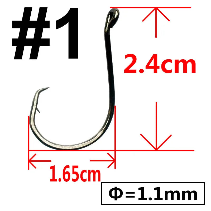 100 pcs Octopus Offset Sport Circle Fishing Hook Carp Fishhook Jig Big Barbed Fish Hook High Carbon Steel Fishing Hook