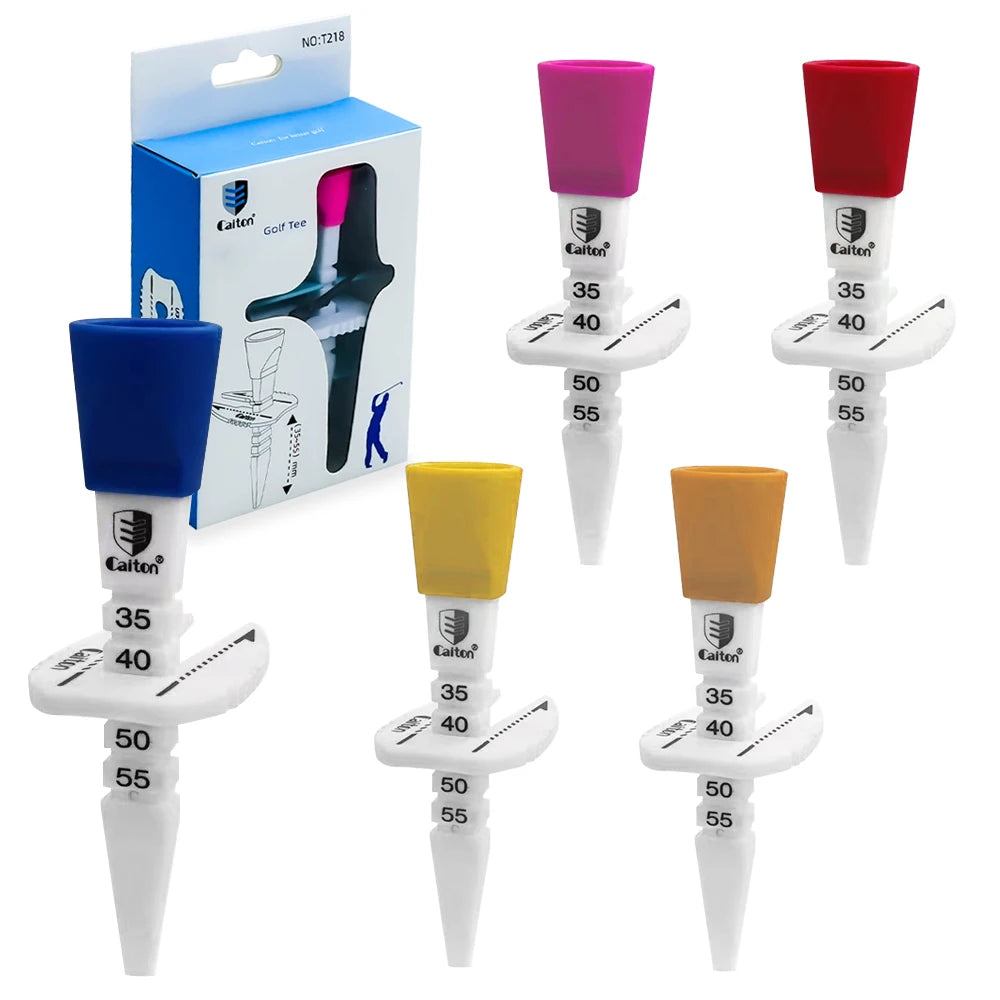 Caiton Cdjustable Golf Tee, Easy Tee, Excellent Durability And Multi-Function, Adjustable Height in 35-55mm/2.17inMulticolor Opt