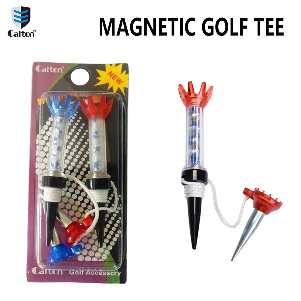 Caden Golf Detachable Metal Tee 2pcs2.76in and 3.15in, Red And Blue Two-color High-quality Magnetic Tee, Friction Small Golf Tee