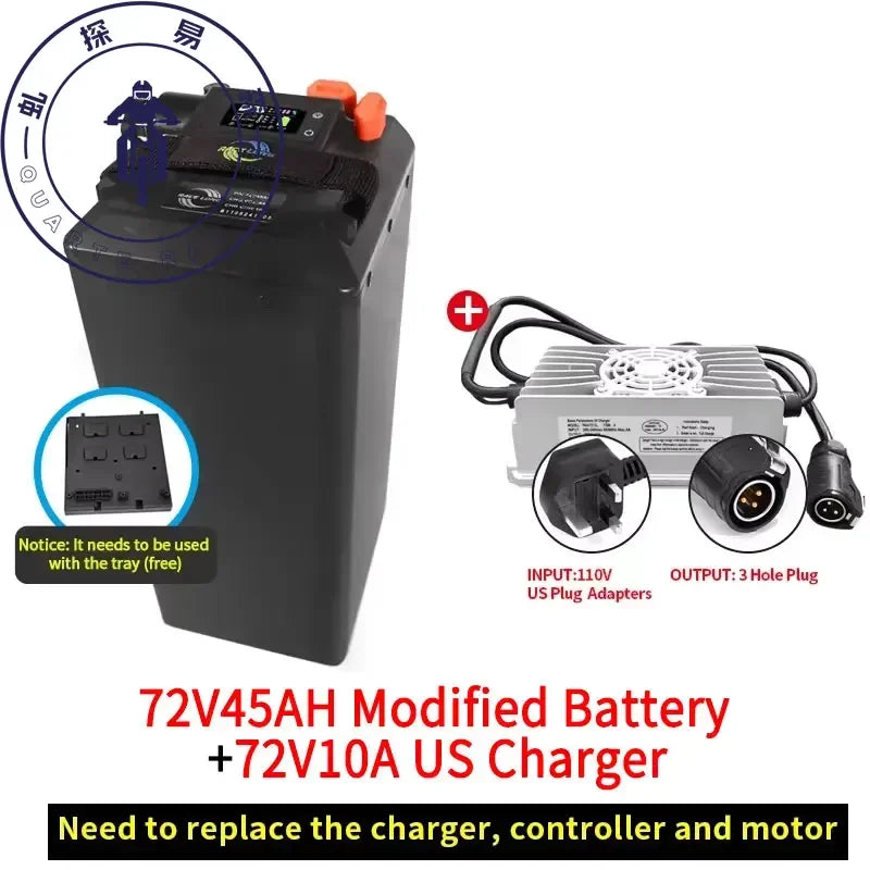 For Light Bee X Segway X160 X260 Battery Large Capacity Bluetooth 72V50AH 60V65AH Direct Replacement Ant BMS Dirtbike Battery