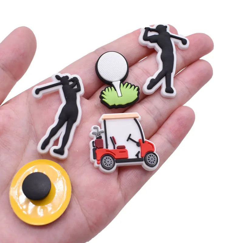 Shoe Charms for Crocs 1pcs PVC Golf Badge Women Sandals Buckle Kids Pins Men Decoration Jeans Shoes Accessories party