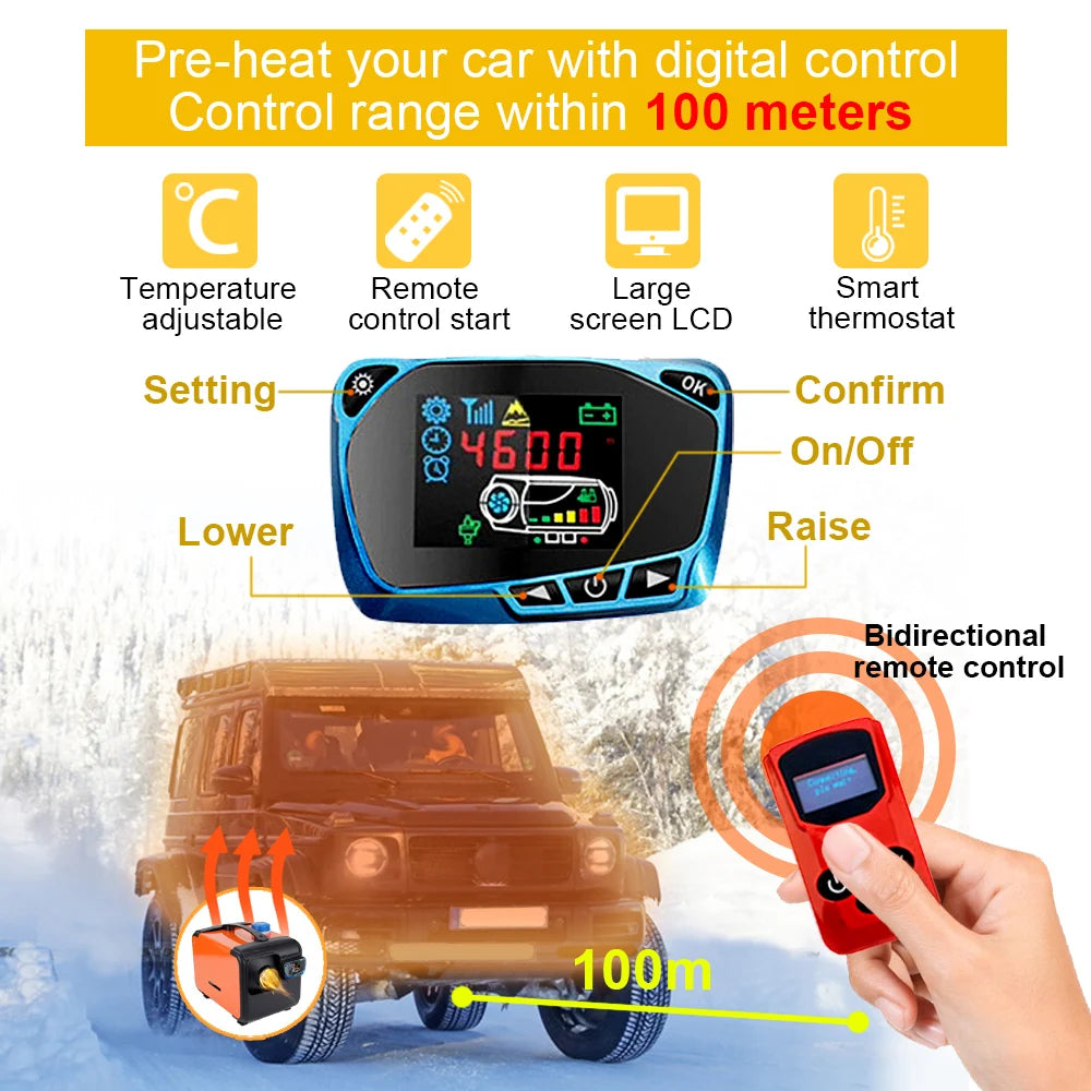 5KW-8KW Car Heater 12V/ 24V/ 220V 3in 1 Car Air Diesel Heater For Bus Auto Boats Trucks RV Ships Air Diesel Parking Heater