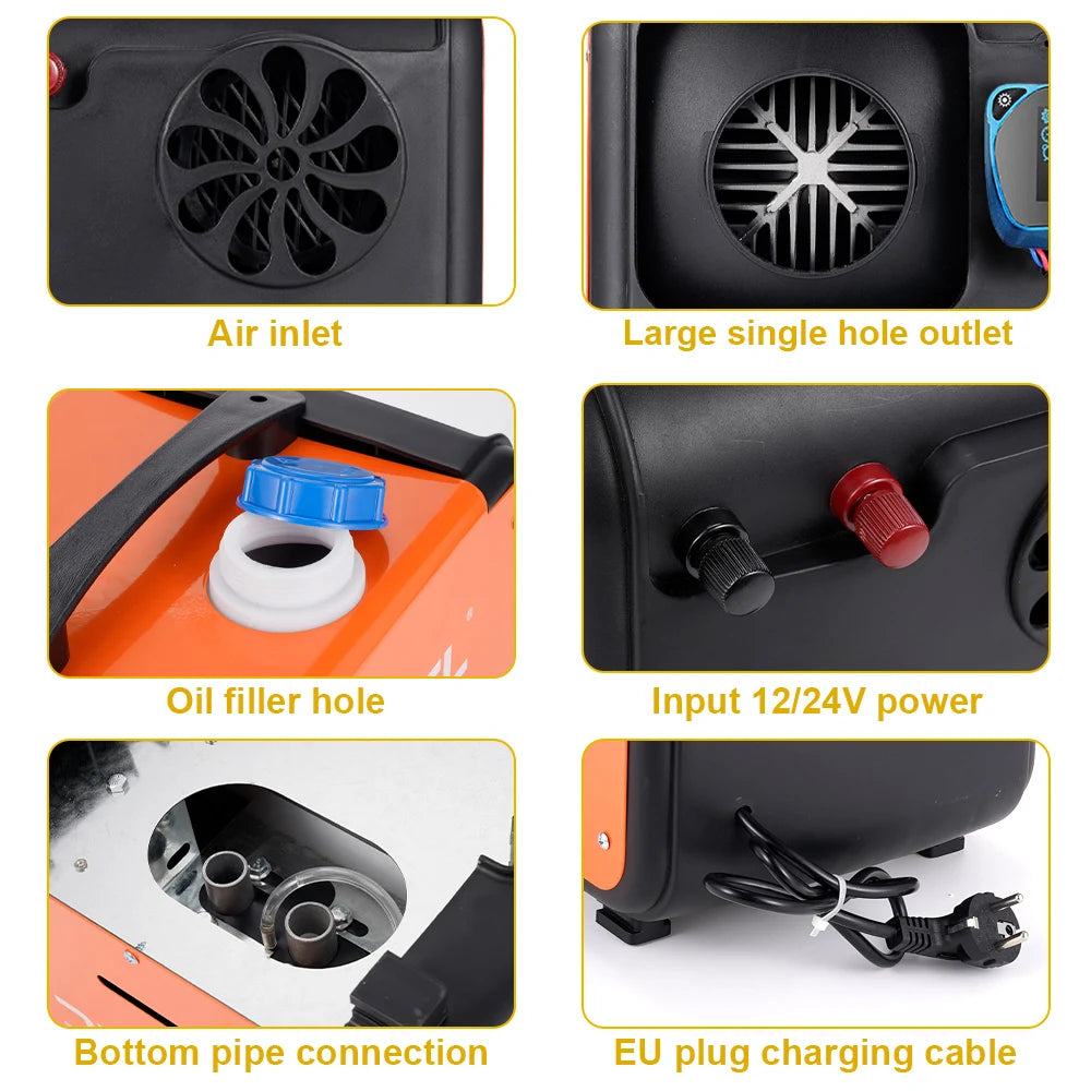 5KW-8KW Car Heater 12V/ 24V/ 220V 3in 1 Car Air Diesel Heater For Bus Auto Boats Trucks RV Ships Air Diesel Parking Heater