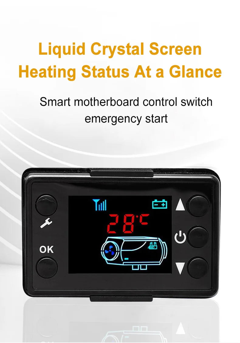 2KW Car Heater Diesel Air Heater 12V/24V /220V With Silencer Remote Control Truck Boat Bus RV Trailer Air Diesel Parking Heater