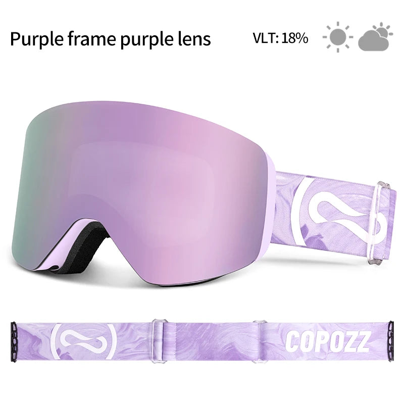 COPOZZ OTG Ski Goggle Snowboard Mask For Men Women Yellow Lens Case Eyewear Kit Cylindrical UV400 Protection Snow Glasses Adult