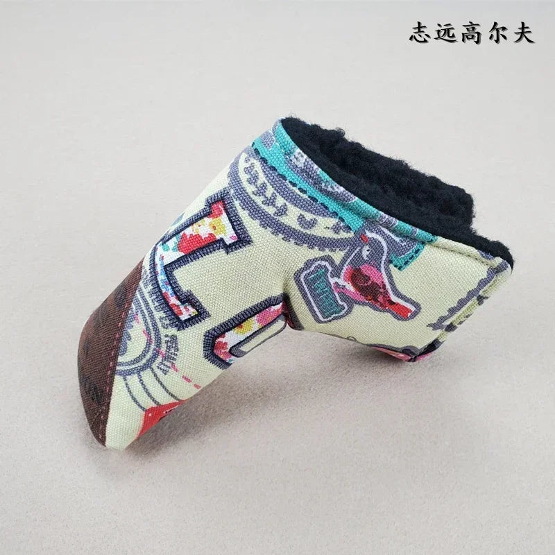 Color printed Universal Golf Club Driver fairway wood UT putter head cap Club protective cover tarp, free shipping