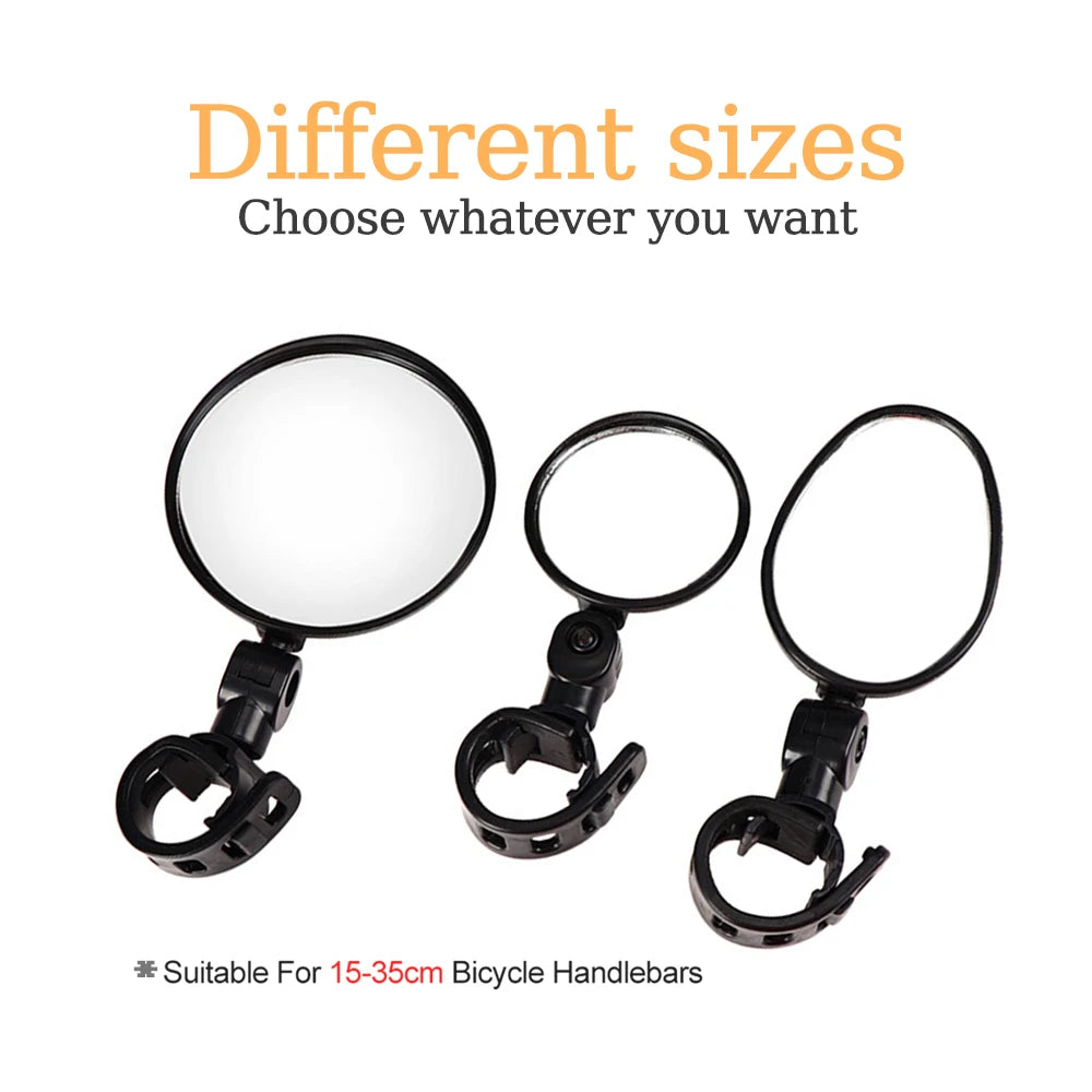 2PCS Bicycle Rearview Mirror 360 Degree Adjustable Rotatable Universal Cycling Handlebar Rear View Mirrors for MTB Road Bike