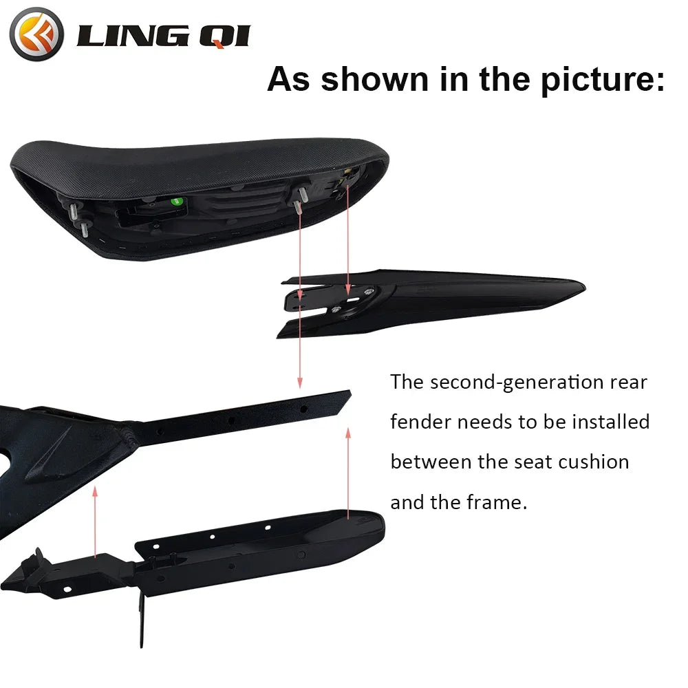 Light Bee X And S Modified Second-Generation Longer Rear Fender Streamlined Dirt Pit Mudguard Tail Guard For Sur Ron Surron Moto