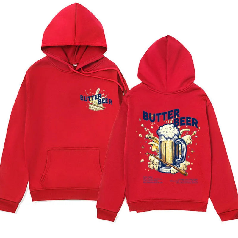 BUTTER BEER Unisex Hoodies Wizard World Drink Themed Gift Sweatshirts Fashion Oversized Streetwear Hoodie Men Fleece Pullover