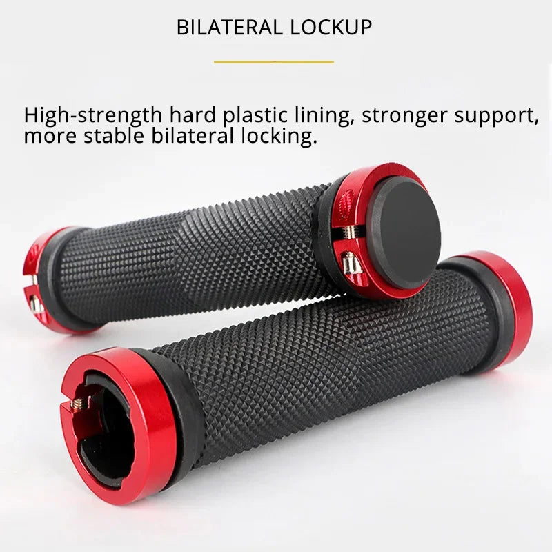 Bicycle Handle Bar Grips Road Mountain Bike Rubber Handlebar Grips MTB Alloy Bilateral Lock Non-slip Grips Cycling Accessories