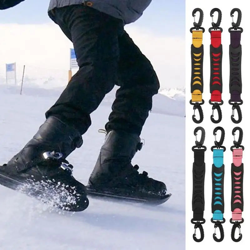 Ski Boot Carrier Straps Colorful Strap Leashes Carrier For Ski Boot Shoe Lifter Portable Inline Skate Straps Winter Skiing