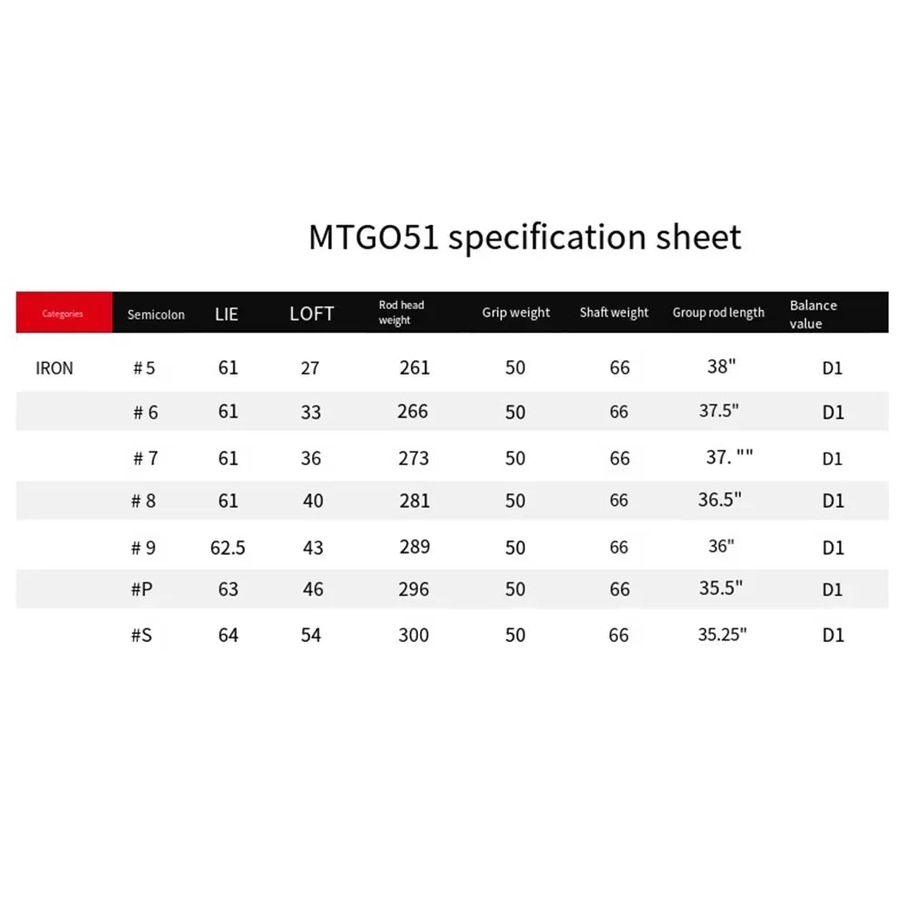 PGM Golf Clubs TIG051,Men Women Right Handed Training Clubs,#5/6/7/8/9/P/S IRON Stainless Steel Low Center of Gravity Pole