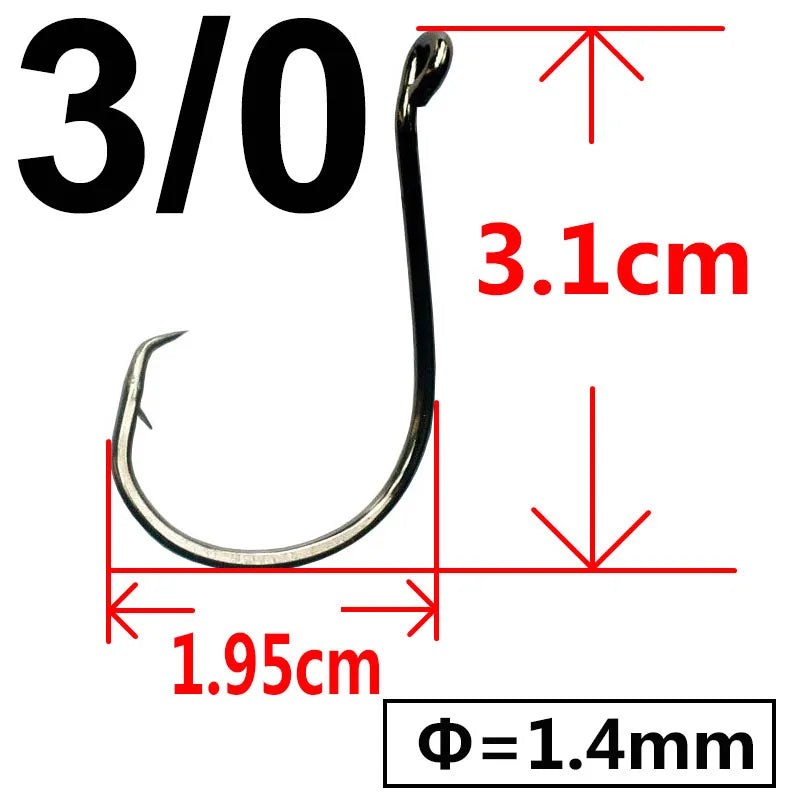 100 pcs Octopus Offset Sport Circle Fishing Hook Carp Fishhook Jig Big Barbed Fish Hook High Carbon Steel Fishing Hook