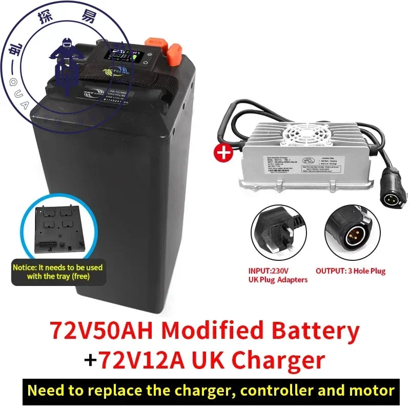 For Light Bee X Segway X160 X260 Battery Large Capacity Bluetooth 72V50AH 60V65AH Direct Replacement Ant BMS Dirtbike Battery