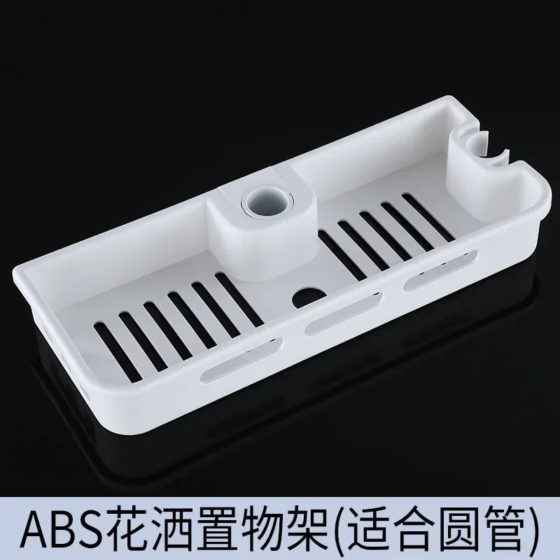 Shower Shelf Home Bathroom Lift Bracket Without Holes Bathroom Shower Rod Tray Home Storage Shelves & Racks arrangement