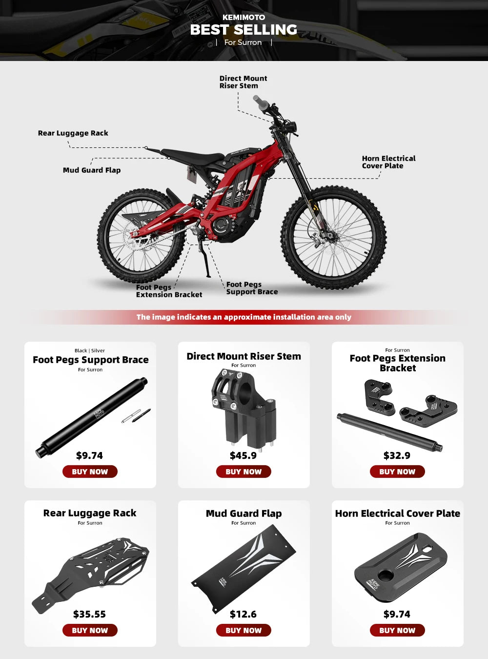 For Surron X Direct Light Bee X Mount Double Shoulde Stem Riser Scooter Dirt Bike Off-Road For Segway CNC Motorcycle Accessories