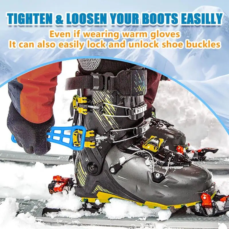 Ski Boot Buckle Assist Tool Ski Shoes Buckle Extender Tool Multifunctional Tool For Ski Enthusiasts Improve Skiing Skill