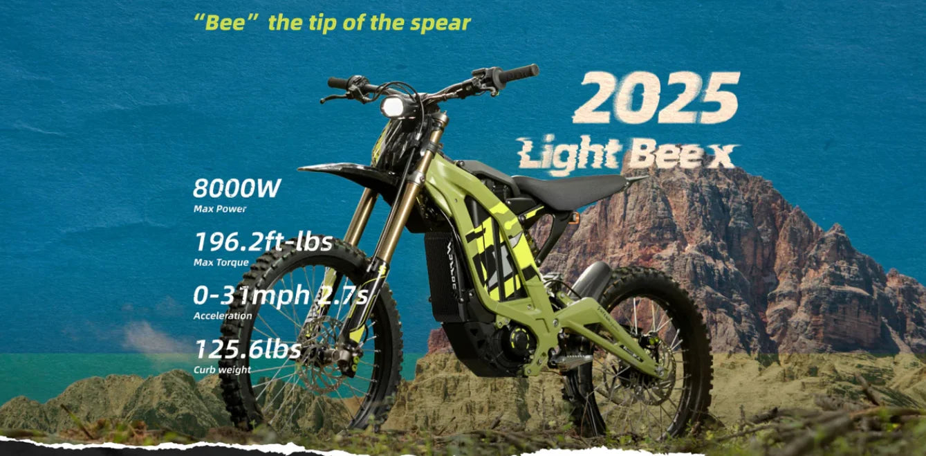 2025 60V 40AH Light Bee X Offroad Electric Motor E Bicycle E-Bike Electric Mountain Bike Motocross Race Adult Pit Bike