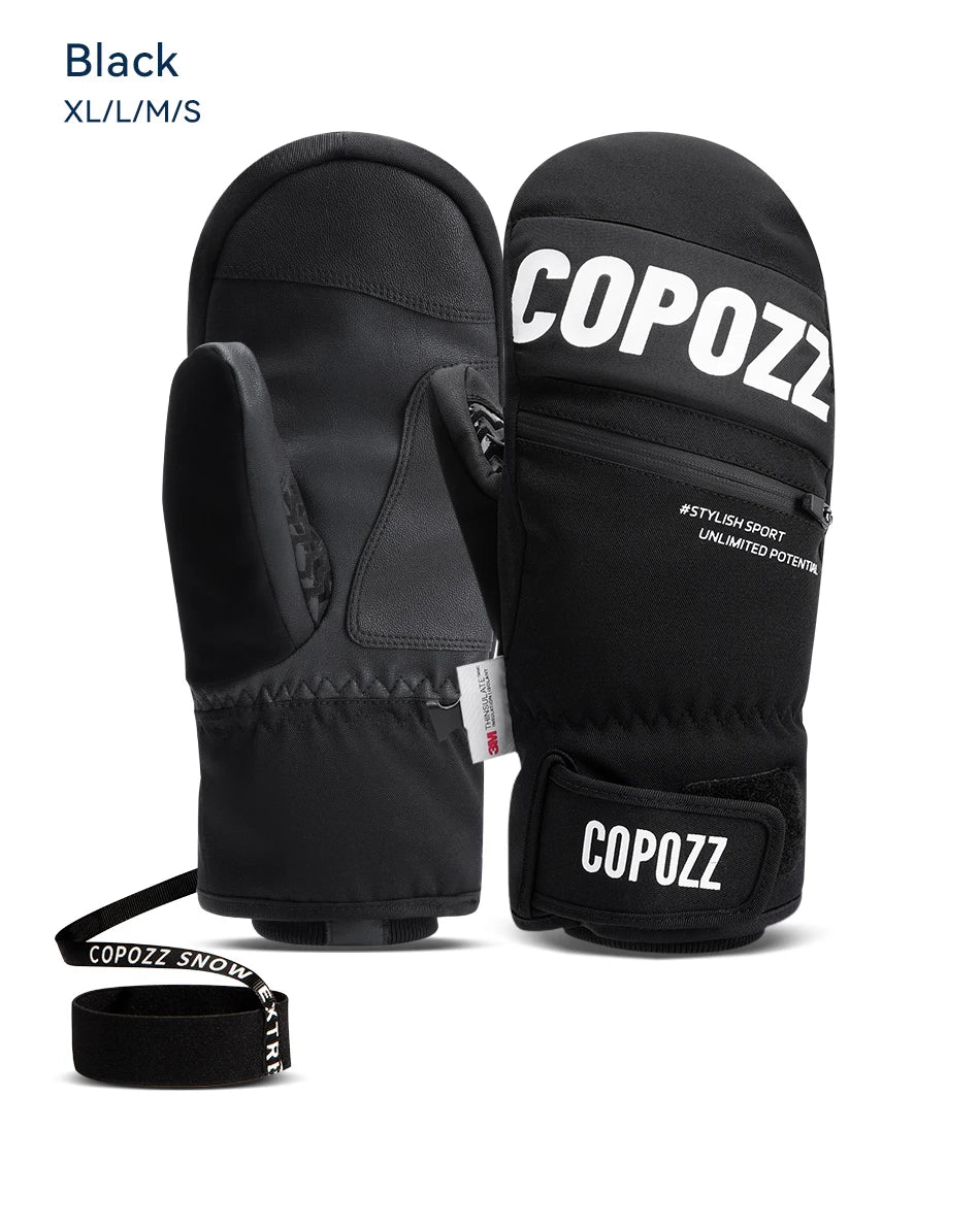COPOZZ 3M Thinsulate Thick Adult Teenage Professional Snowboard Ski Gloves Windproof Winter Warm Thermal Snow Mittens Snowmobile