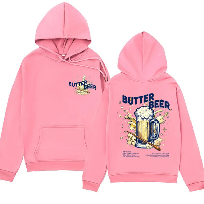 BUTTER BEER Unisex Hoodies Wizard World Drink Themed Gift Sweatshirts Fashion Oversized Streetwear Hoodie Men Fleece Pullover
