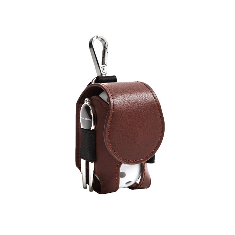 Leather Golf Ball Pouch Bag - Stylish and Practical