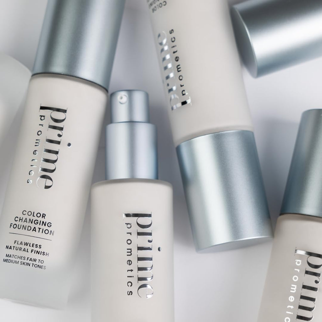 Prime Prometics Color Changing Foundation for Mature Women – Instantly Adapts to Your Skin Tone – Buildable Light-to-Medium Coverage – 12-Hour Wear – Natural Dewy Finish – Hypoallergenic