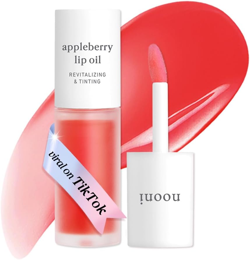 NOONI Korean Lip Oil - Appleberry - Plumping & Hydrating Tinted Lip Gloss