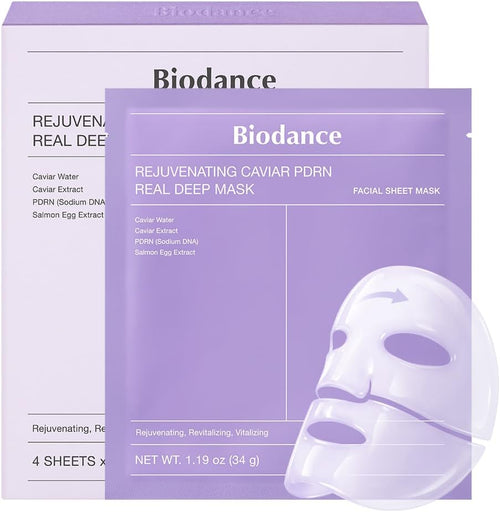 BIODANCE Bio-Collagen Real Deep Mask, Hydrating Overnight Hydrogel Mask, Pore Minimizing, Elasticity, Plumping Improvement, Korean Skincare | 1.19oz(34g) x 4ea