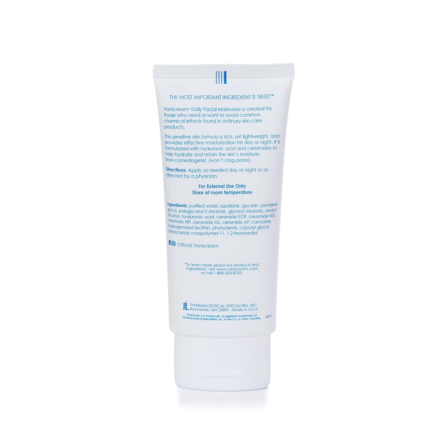 Vanicream Daily Facial Moisturizer, Lightweight, Non-Greasy, 3 Fl Oz