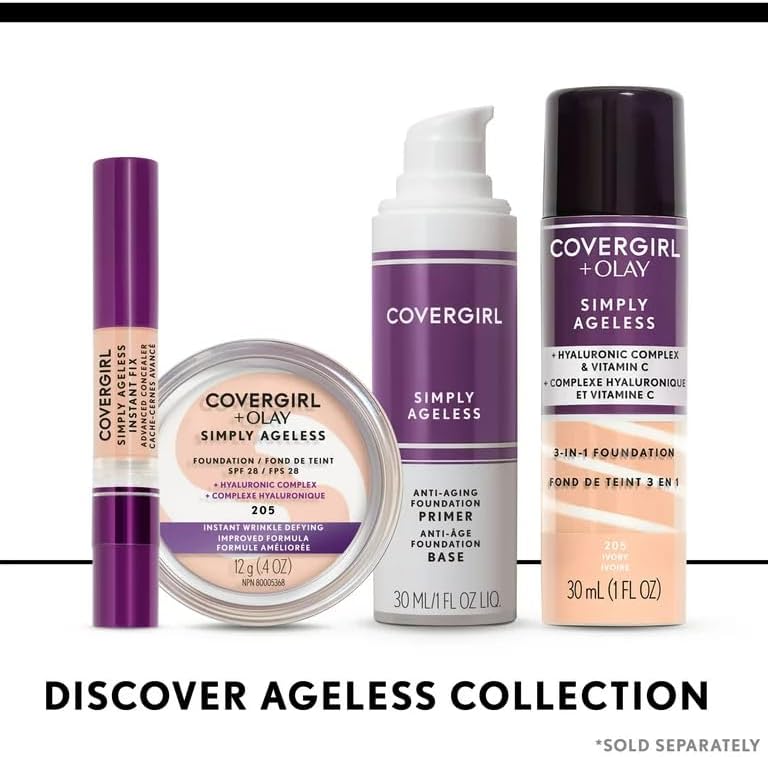 COVERGIRL+Olay Simply Ageless 3-in-1 Liquid Foundation, Creamy Natural, 1 Fl. Oz. (30ml)