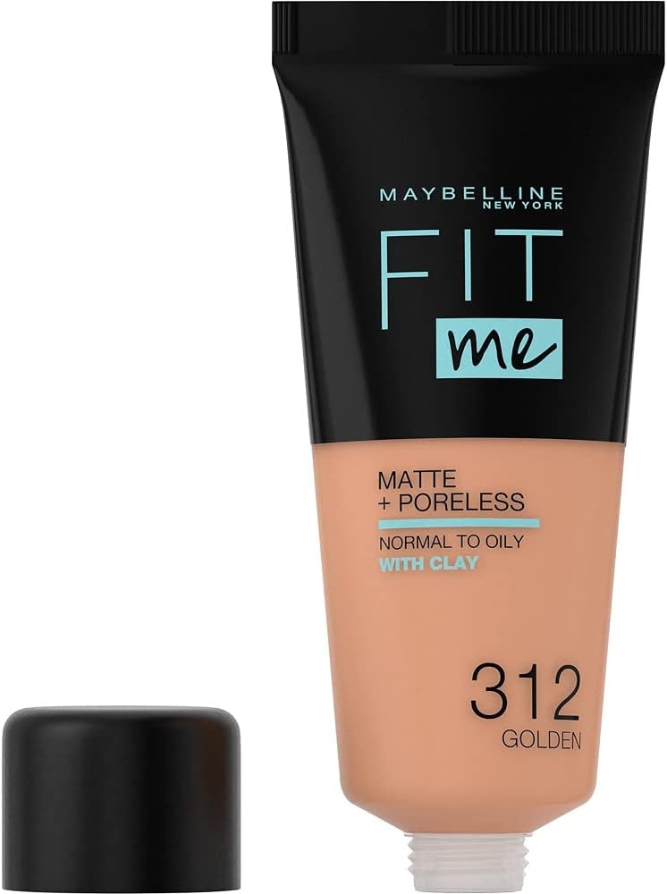 Maybelline New York Liquid Foundation, Full Coverage, Absorbs Oil, Normal to Oily Skin, Fit Matte+Poreless, Natural Beige