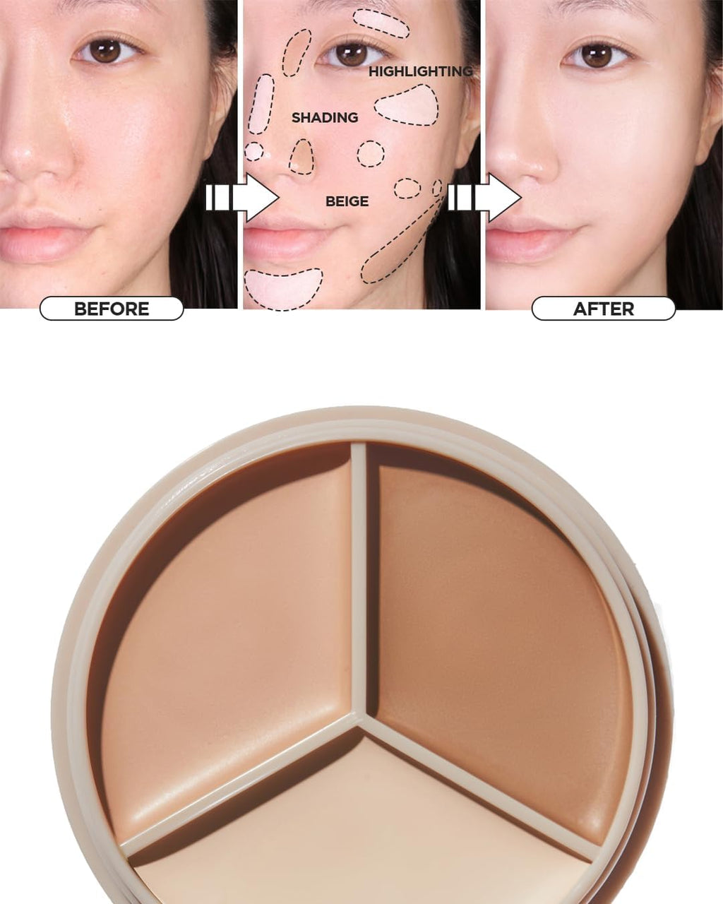 the SAEM Cover Perfection Triple Pot Concealer 01 Correct Beige