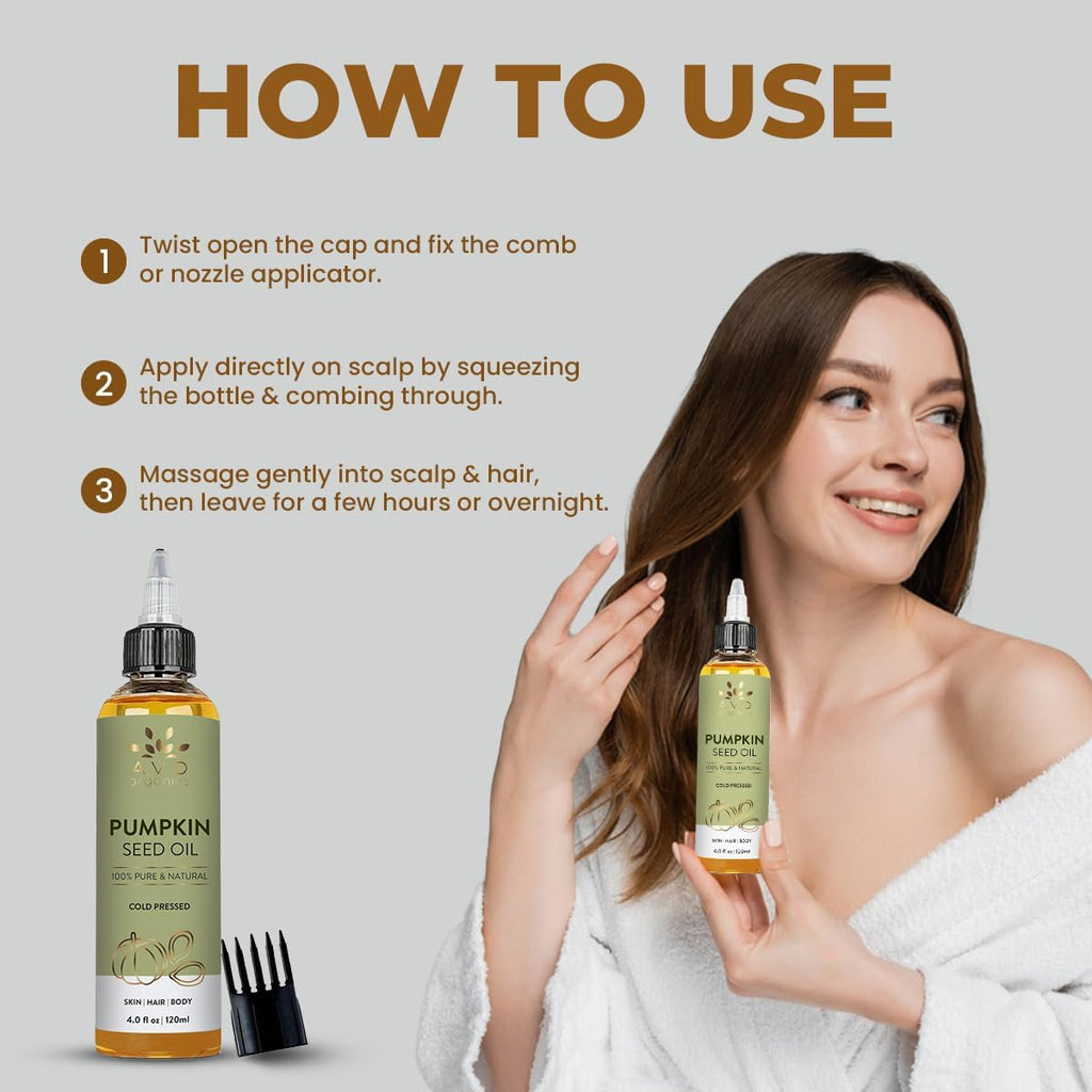 AVD Organics Rosemary Oil for Hair Growth Infused With Biotin, Jojoba & Castor Oil | Hair strengthening Treatment | Nourishing & Volumizing | Non GMO Verified 120ml (4fl oz)