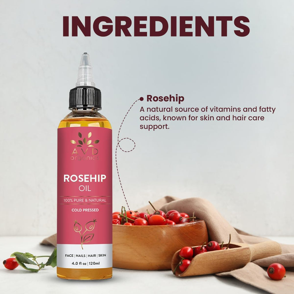 AVD Organics Rosemary Oil for Hair Growth Infused With Biotin, Jojoba & Castor Oil | Hair strengthening Treatment | Nourishing & Volumizing | Non GMO Verified 120ml (4fl oz)