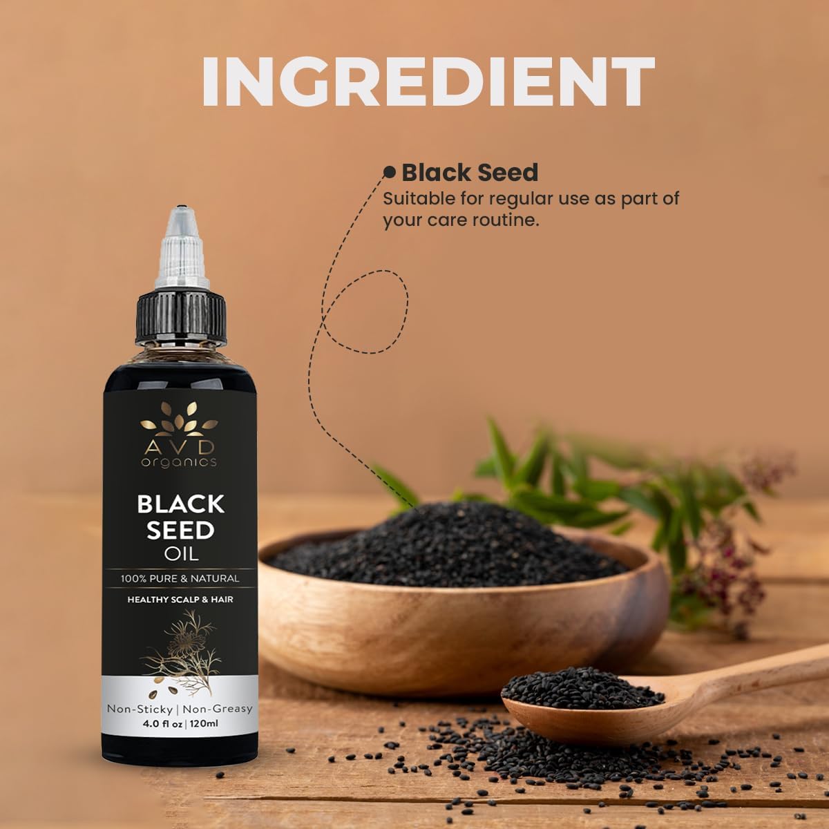 AVD Organics Rosemary Oil for Hair Growth Infused With Biotin, Jojoba & Castor Oil | Hair strengthening Treatment | Nourishing & Volumizing | Non GMO Verified 120ml (4fl oz)