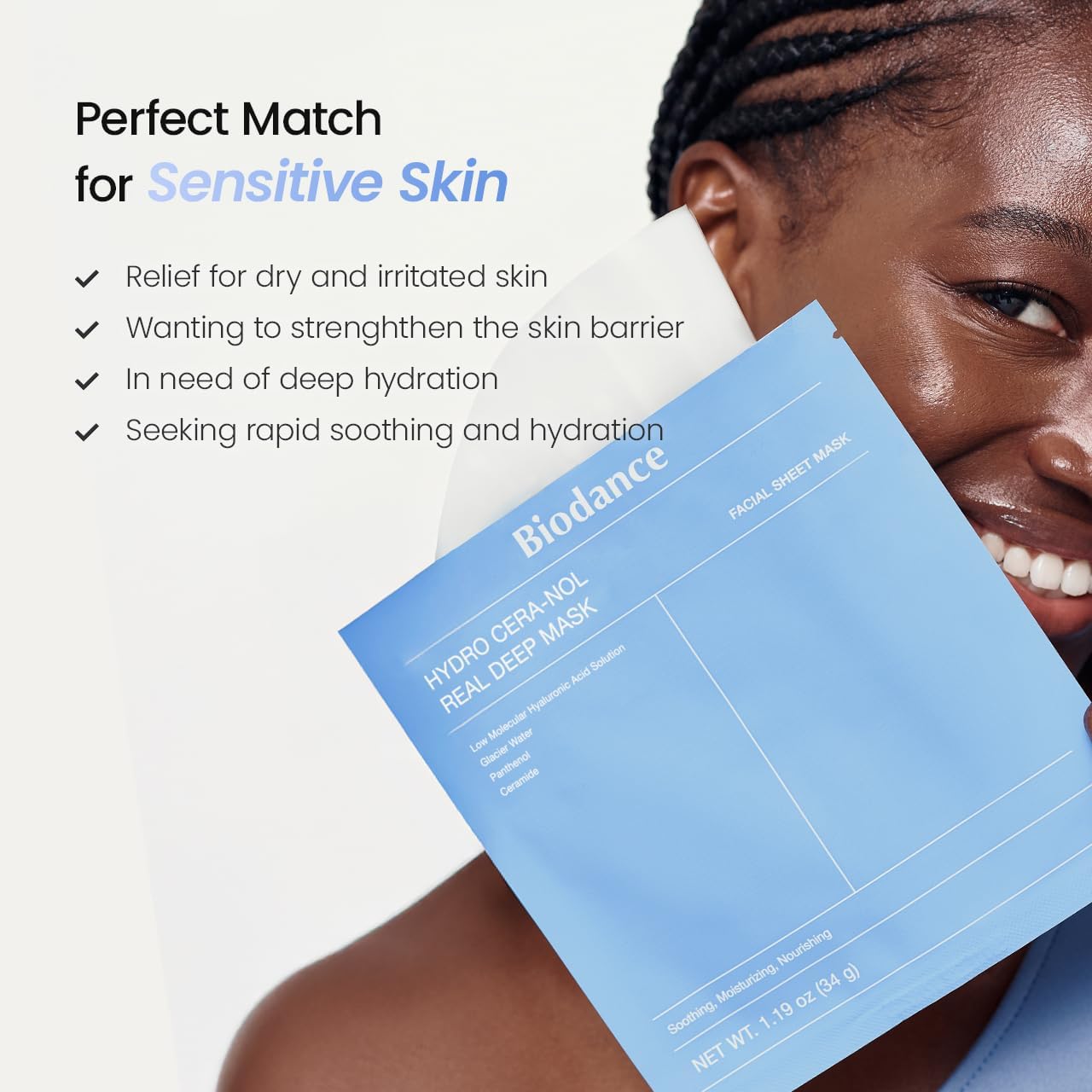 BIODANCE Bio-Collagen Real Deep Mask, Hydrating Overnight Hydrogel Mask, Pore Minimizing, Elasticity, Plumping Improvement, Korean Skincare | 1.19oz(34g) x 4ea